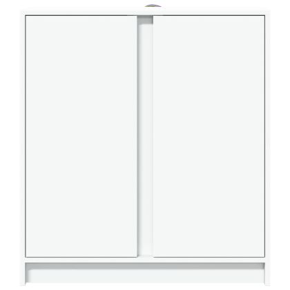 Сайдборд с LED, бял, 77x34x85 см, инженерно дърво