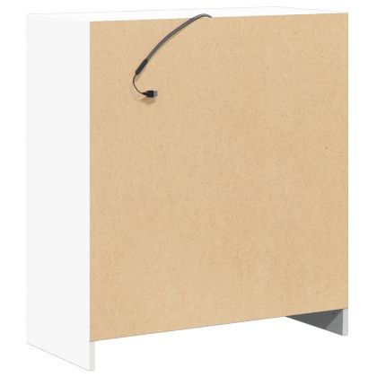 Сайдборд с LED, бял, 77x34x85 см, инженерно дърво