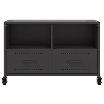 ТВ шкаф, черен, 68x39x43,5 см, стомана