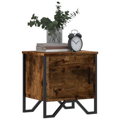 Нощни шкафчета, 2 бр, опушен дъб, 40x30x40 см, инженерно дърво