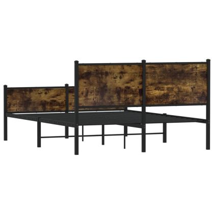 Метална рамка за легло, без матрак, опушен дъб, 140x190 см