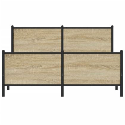 Метална рамка за легло, без матрак, сонома дъб, 140x200 см