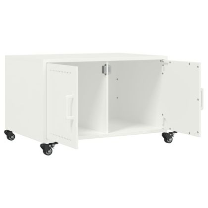 Маса за кафе, бяла, 68x50x43,5 см, стомана