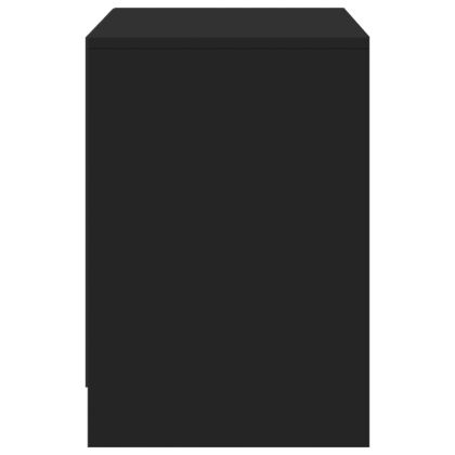 ТВ шкаф с LED, черен, 100x34x50 см, инженерно дърво