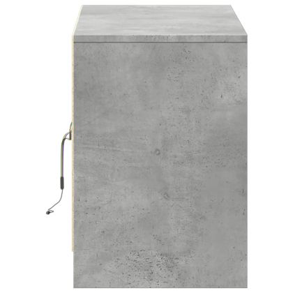 ТВ шкаф с LED, бетонно сив, 100x34x50 см, инженерно дърво