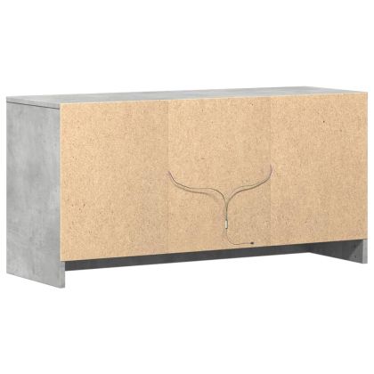 ТВ шкаф с LED, бетонно сив, 100x34x50 см, инженерно дърво