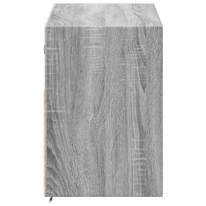 Стенен ТВ шкаф с LED осветление, сив сонома, 100x31x45 см