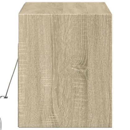 Стенен ТВ шкаф с LED осветление, сонома дъб, 100x31x38 см