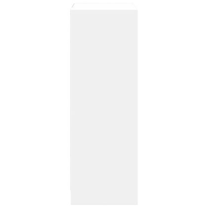 Сайдборд с LED, бял, 72x34x100 см, инженерно дърво