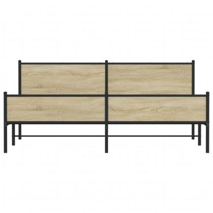 Метална рамка за легло, без матрак, сонома дъб, 200x200 см