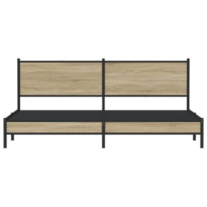 Метална рамка за легло, без матрак, сонома дъб, 200x200 см