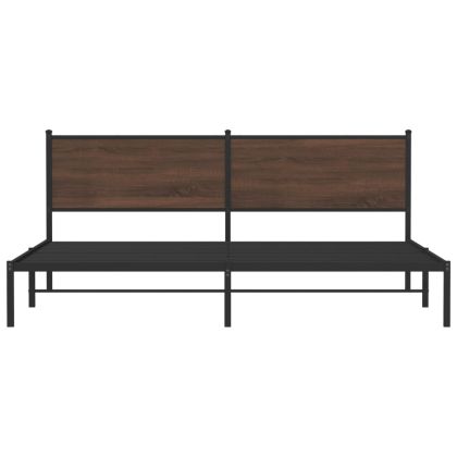 Метална рамка за легло, без матрак, кафяв дъб, 200x200 см