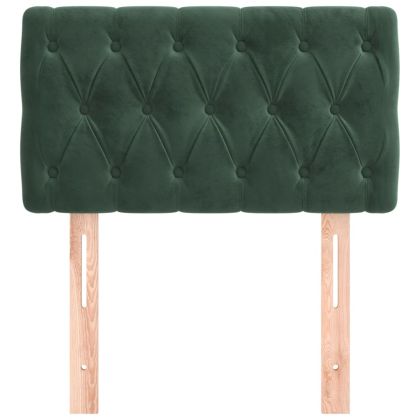 Горна табла за легло, тъмнозелена, 80x7x78/88 см, кадифе