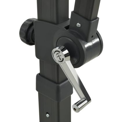 Конзолен градински чадър с прът и LED светлини, черен, 250 см