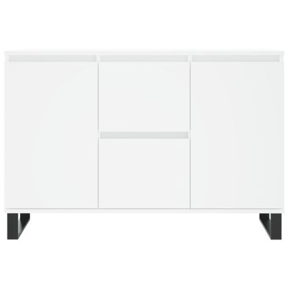 Сайдборд, бял, 101,5x35x70 см, инженерно дърво