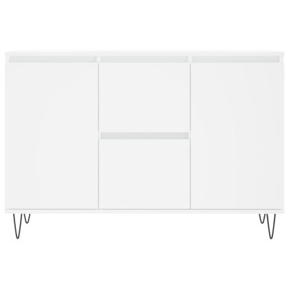 Сайдборд, бял, 101,5x35x70 см, инженерно дърво