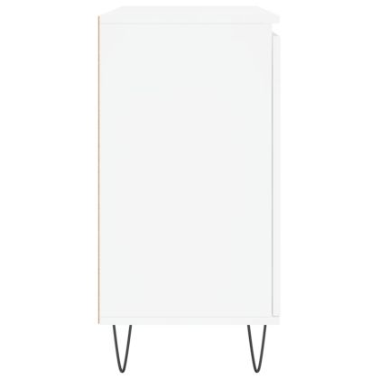Сайдборд, бял, 101,5x35x70 см, инженерно дърво