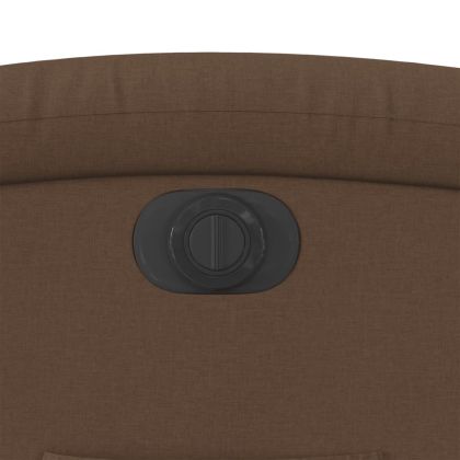 Електрически изправящ реклайнер стол, кафяв, текстил