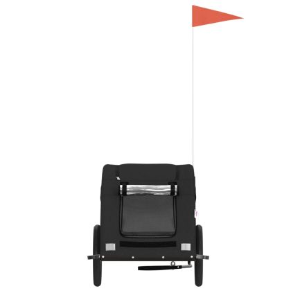 Ремарке за колело за любимци черно Оксфорд плат и желязо