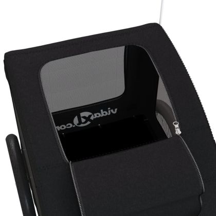 Ремарке за колело за любимци черно Оксфорд плат и желязо