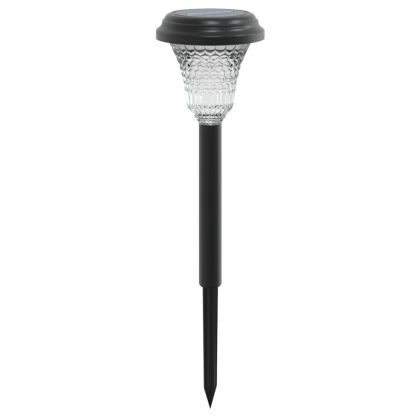 Соларни лампи за пътека със земни шипове, 12 бр, бяла