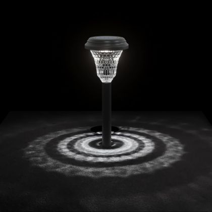 Соларни лампи за пътека със земни шипове, 12 бр, бяла