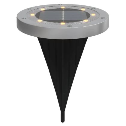 Соларни земни лампи със земни шипове външни 12 бр топло бяло