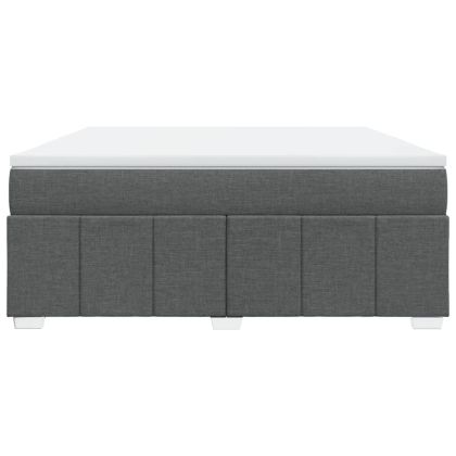 Боксспринг легло с матрак, тъмносиво, 180x200 см, плат