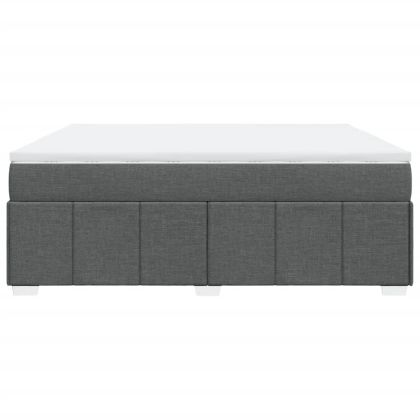 Боксспринг легло с матрак, тъмносиво, 180x200 см, плат