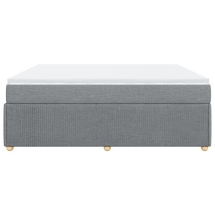 Боксспринг легло с матрак, светлосиво, 200x200 см, плат