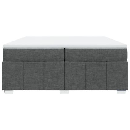 Боксспринг легло с матрак, тъмносиво, 200x200 см, плат