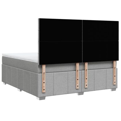 Боксспринг легло с матрак, светлосиво, 180x200 см, плат