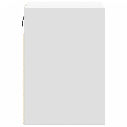 Стенни ТВ шкафове с LED осветление, 2 бр, бели, 41x31x45 см