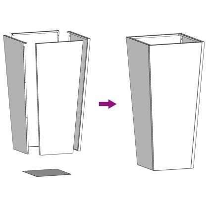 Градински кашпи, 2 бр, маслиненозелени, 35x35x75 см, стомана