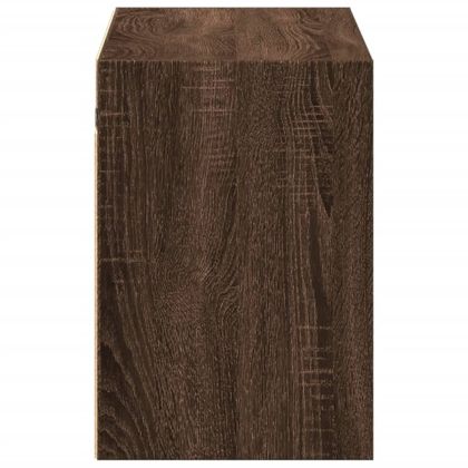 Стенен ТВ шкаф с LED осветление, кафяв дъб, 100x31x45 см