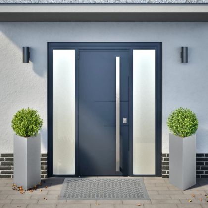 Градински кашпи 2 бр триъгълна 40x40x75 см поцинкована стомана