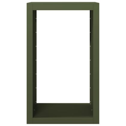 Стойка за дърва за огрев, зелена, 60x40x100 см, стомана