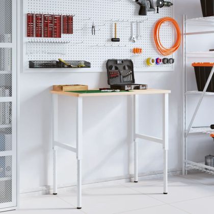 Работна маса 100x60x(71,5-98) см масивно дърво дъб правоъгълна