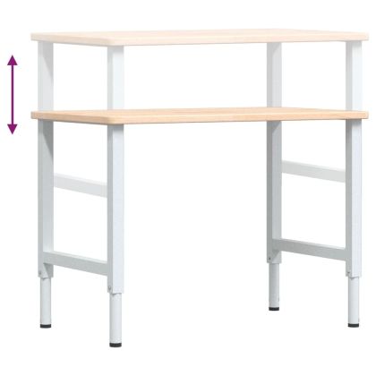 Работна маса 100x60x(71,5-98) см масивно дърво дъб правоъгълна