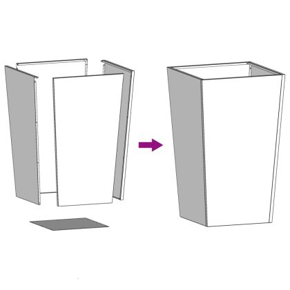 Градинска кашпа, маслиненозелена, 45x45x75 см, стомана