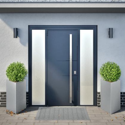 Градински кашпи 2 бр триъгълна 50x43x75 см поцинкована стомана