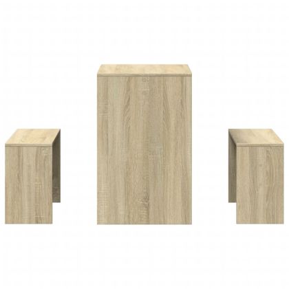 Комплект трапезна маса и пейки, 3 части, инженерно дърво