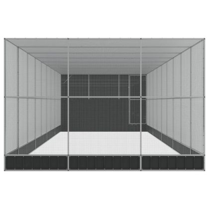 Волиера с удължение сребриста 1118x303x216 см стомана