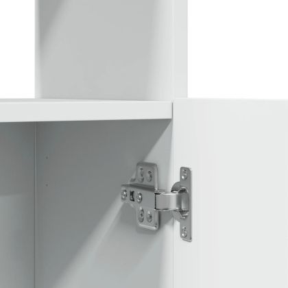 Висок шкаф, бял, 92x33x180 см, инженерно дърво