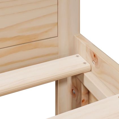 Рамка за легло без матрак, с табла, 140x200 см, бор масив