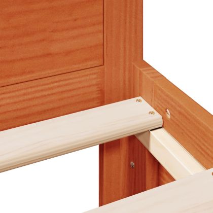 Рамка за легло без матрак, с табла, 140x200 см, бор масив