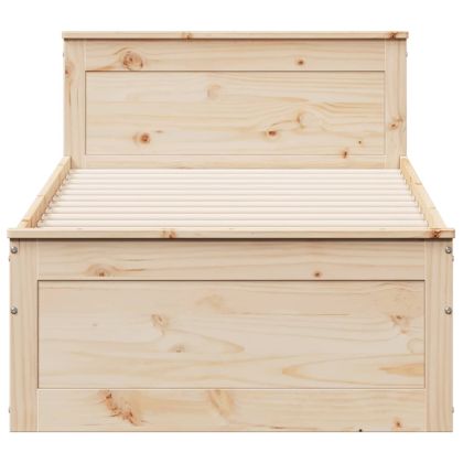 Рамка за легло без матрак с табла, 100x200 см, бор масив