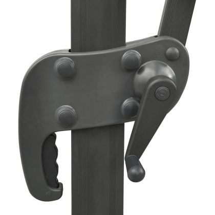 Конзолен градински чадър с прът и LED светлини, пясъчен, 300 см