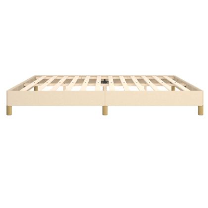 Рамка за легло без матрак, кремава, 200x200 см, плат