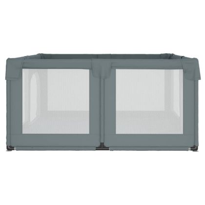 Бебешка кошара с 2 врати, светлосива, оксфорд текстил